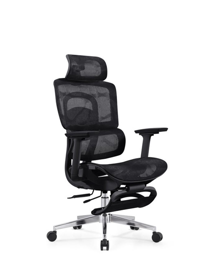 Sky Land Skyland  Ergonomic Office Chair – High-Back Mesh, Reclining System with Footrest, Adjustable Lumbar Support – 2D Headrest, Backrest Height, Seat Depth, 3D PU Armrests, Metal Base - Image 1